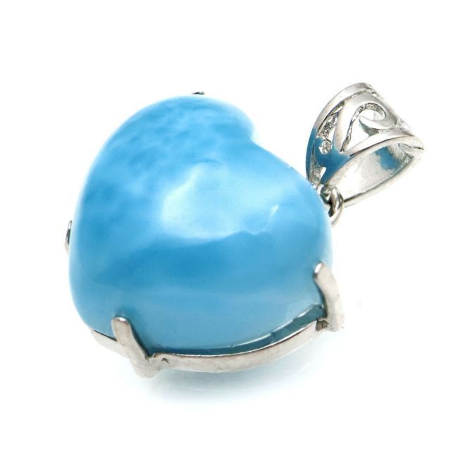 ラリマー ネックレス ハート型 天然石 ペンダント 注文 Silver925