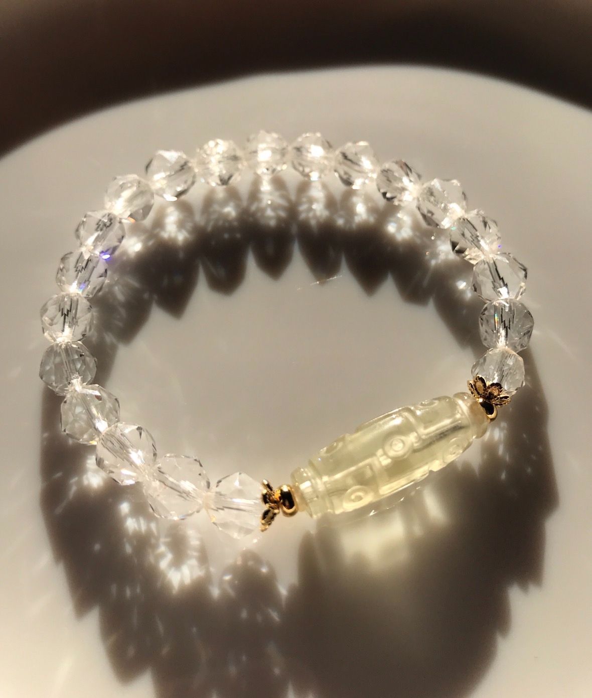 リビアングラス　シトリン　天珠　スモーキークォーツ　ブレスレット リビアングラス ブレスレット ｜天然石通販の4976堂 リビアングラス