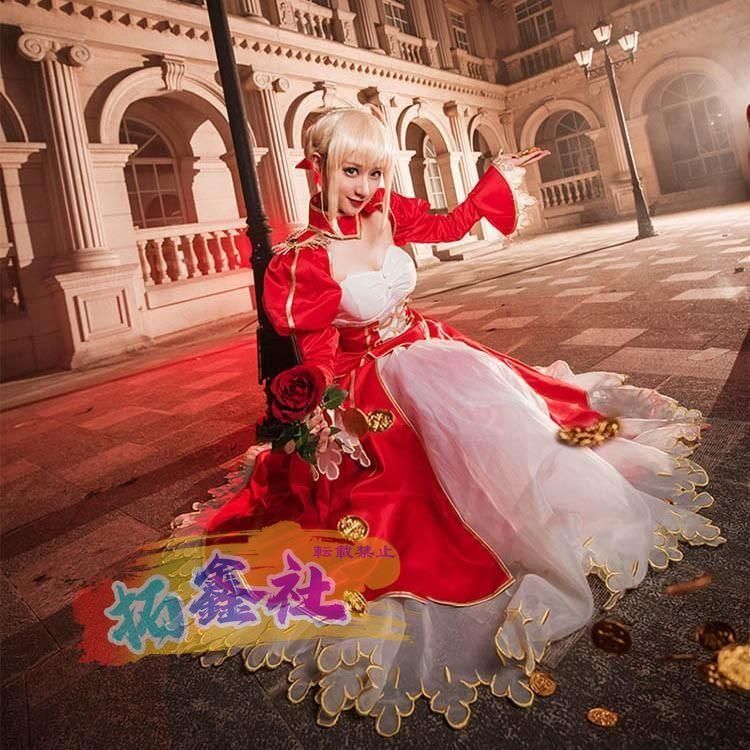 セイバー Fate|Grand Order Saber コスプレ衣装 Saber Nero ネロ コスチューム 赤セイバー 暴君風 赤剣士装 パーティー イベント 文化祭 仮