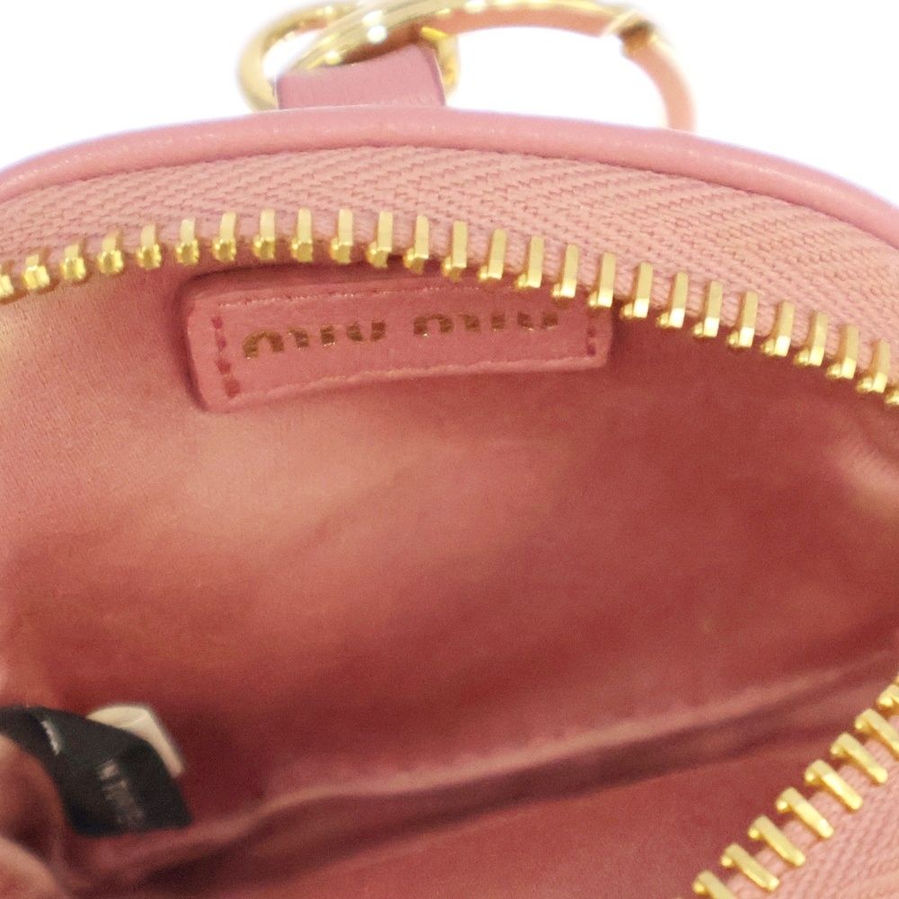  miumiu ミュウミュウ マテラッセ AirPods Pro ロゴレザーケース 小物入れ ピンク レディース その他 その他