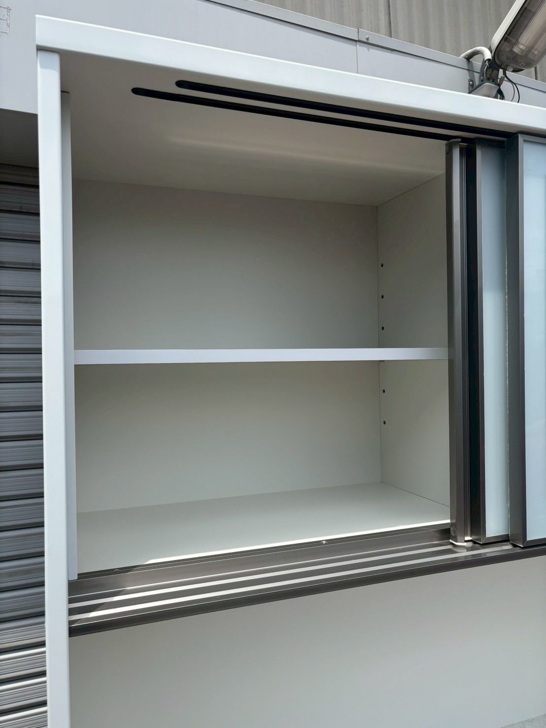 □中古品 ニトリ キッチンボード 食器棚 レンジボード アルミナ2 2018