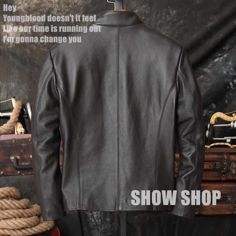 美品 メンズファッションニューヨーク シンプルレザージャケット上質