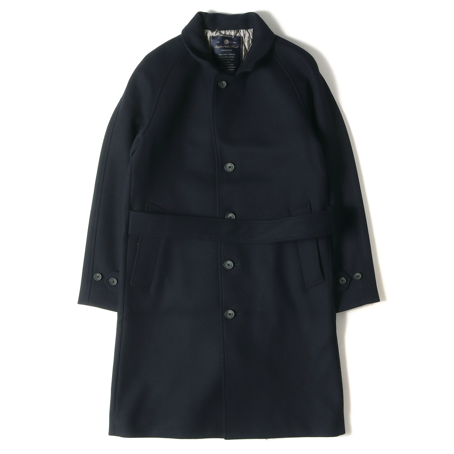 ナノユニバース チェスターコート Super 140s Wool 紺 S - メルカリ