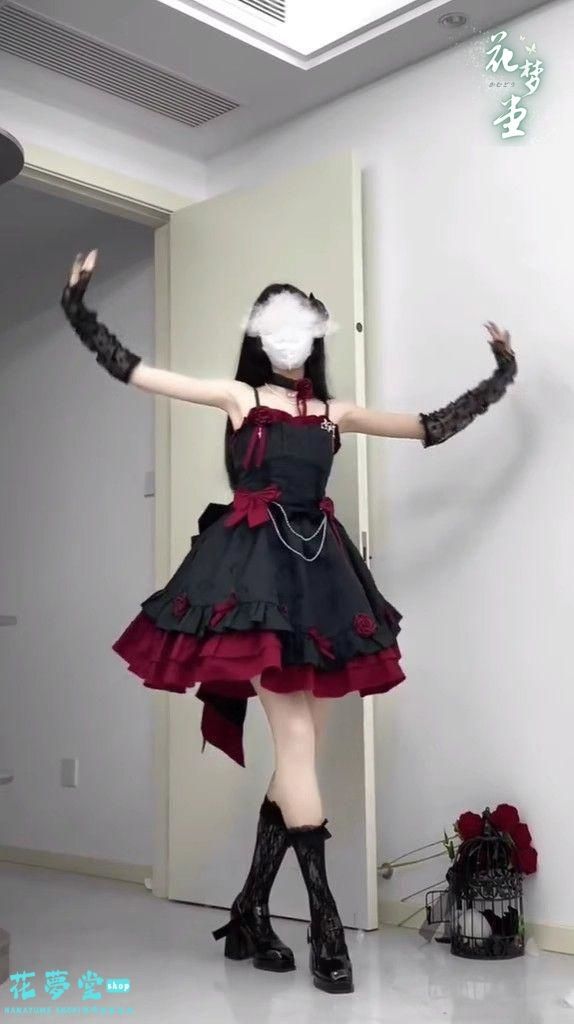 25年 ワンピースロリータセット 仮装 オリジナル jsk ロリータ ドレス かわいい 撮影会 舞台 イベント 花夢堂-276
