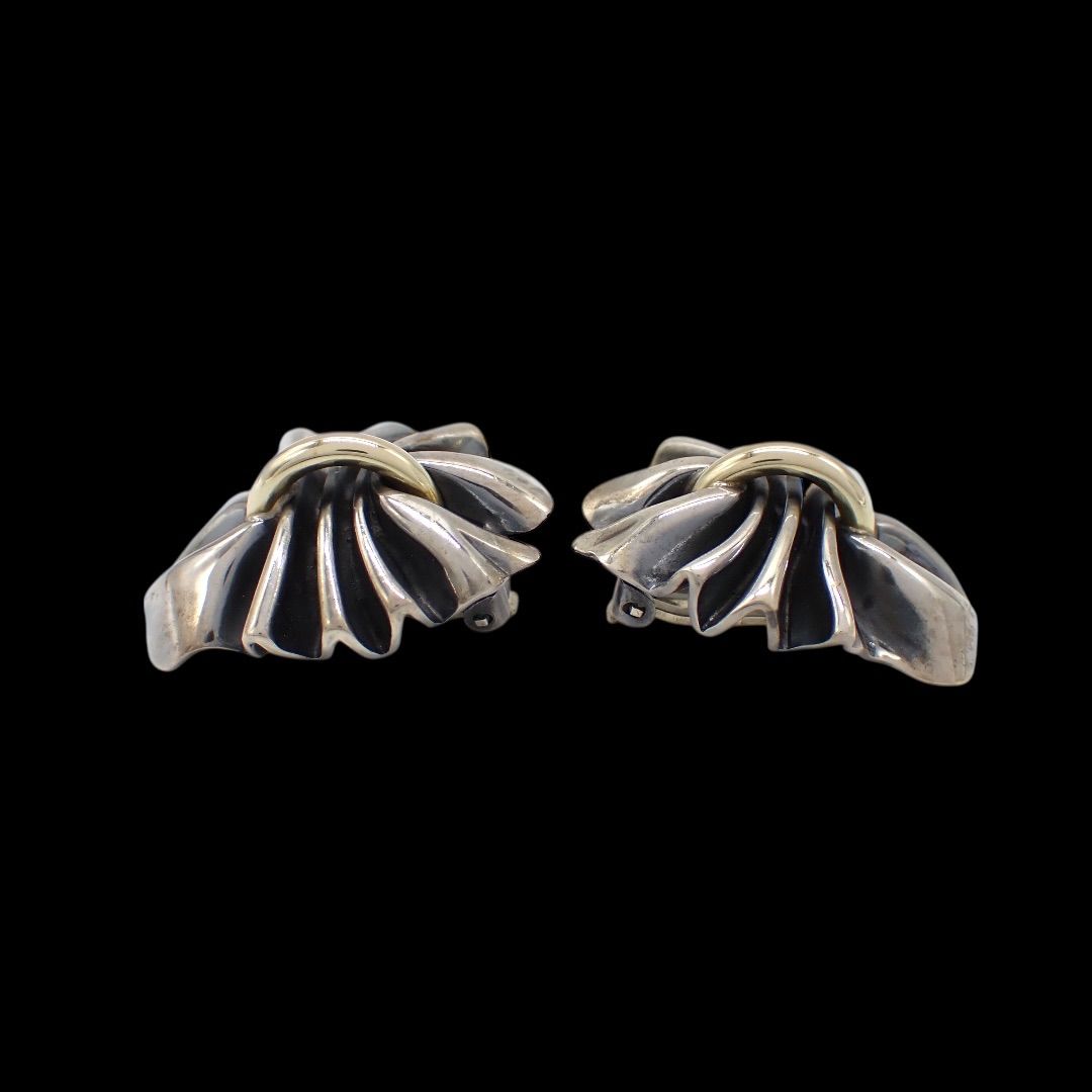 GEORG JENSEN イヤリング 400 ギャザー コンビ 925S 約29.5g GEORG JENSEN イヤリング 400 ギャザー コンビ 925S 約29.5g