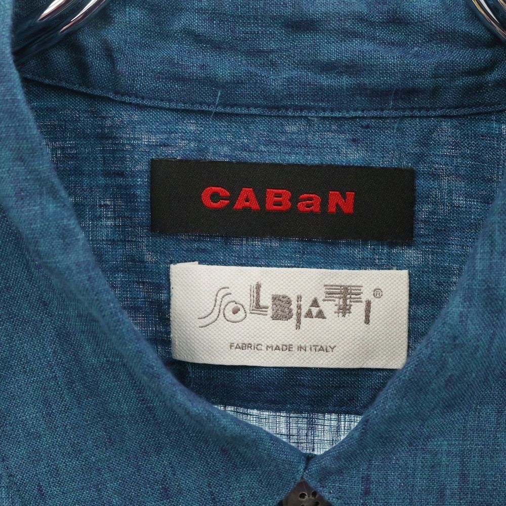 CABaN (キャバン) 日本製 リネン ダブルパッチポケット ハーフスリーブ