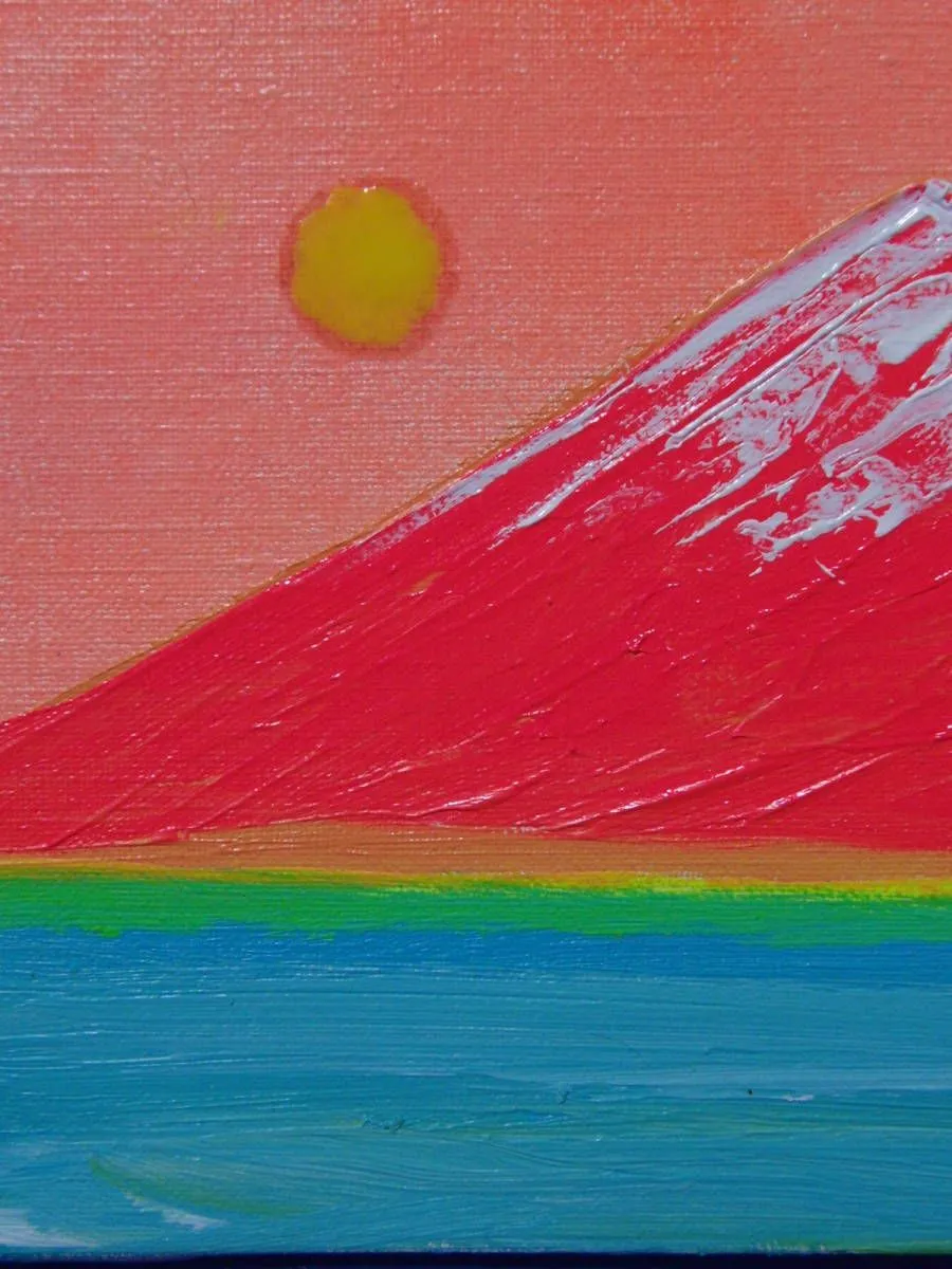 ≪国美協≫TOMOYUKI・友之、『雪の富士山月』、油彩画、SM号：22,7cm