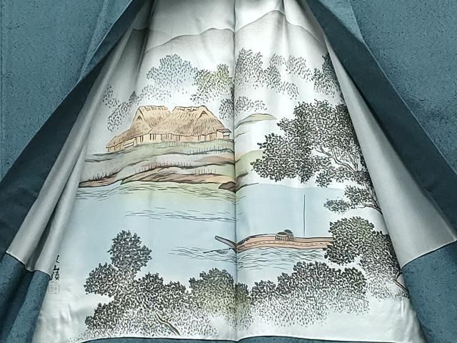 平和屋着物○男性 本場大島紬 アンサンブル 薩摩結城 百入茶色 正絹  