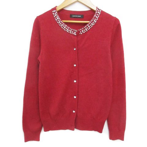 再入荷】ヘアリーヤーンビジューニットジャケット≪手洗い可能
