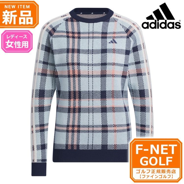 アディダスゴルフ　セットアップ　M　ブルーチェック adidas アディダス ゴルフウェア Z7905 タータンチェック 保温