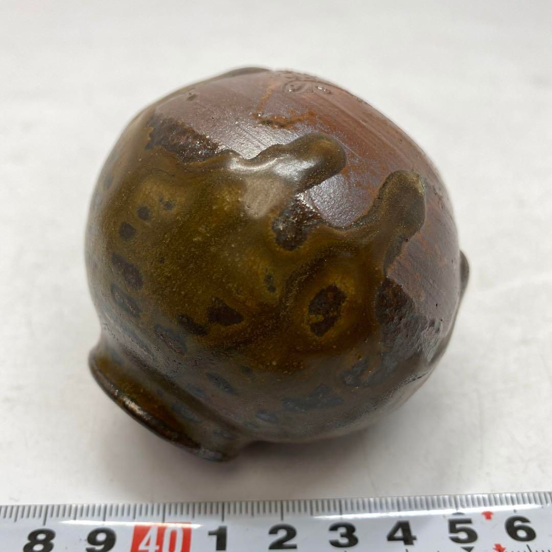 丹波焼 尾中信水 市野信水 茶入 共箱 直径5.5㎝ 東山6-