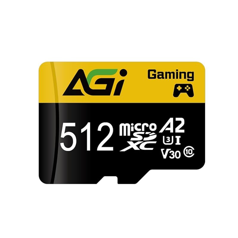 AGI 512GB TF138 MicroSDXC メモリカード A2 U3 V30 4K C10 読み込み 書き込み速度98|70MBs
