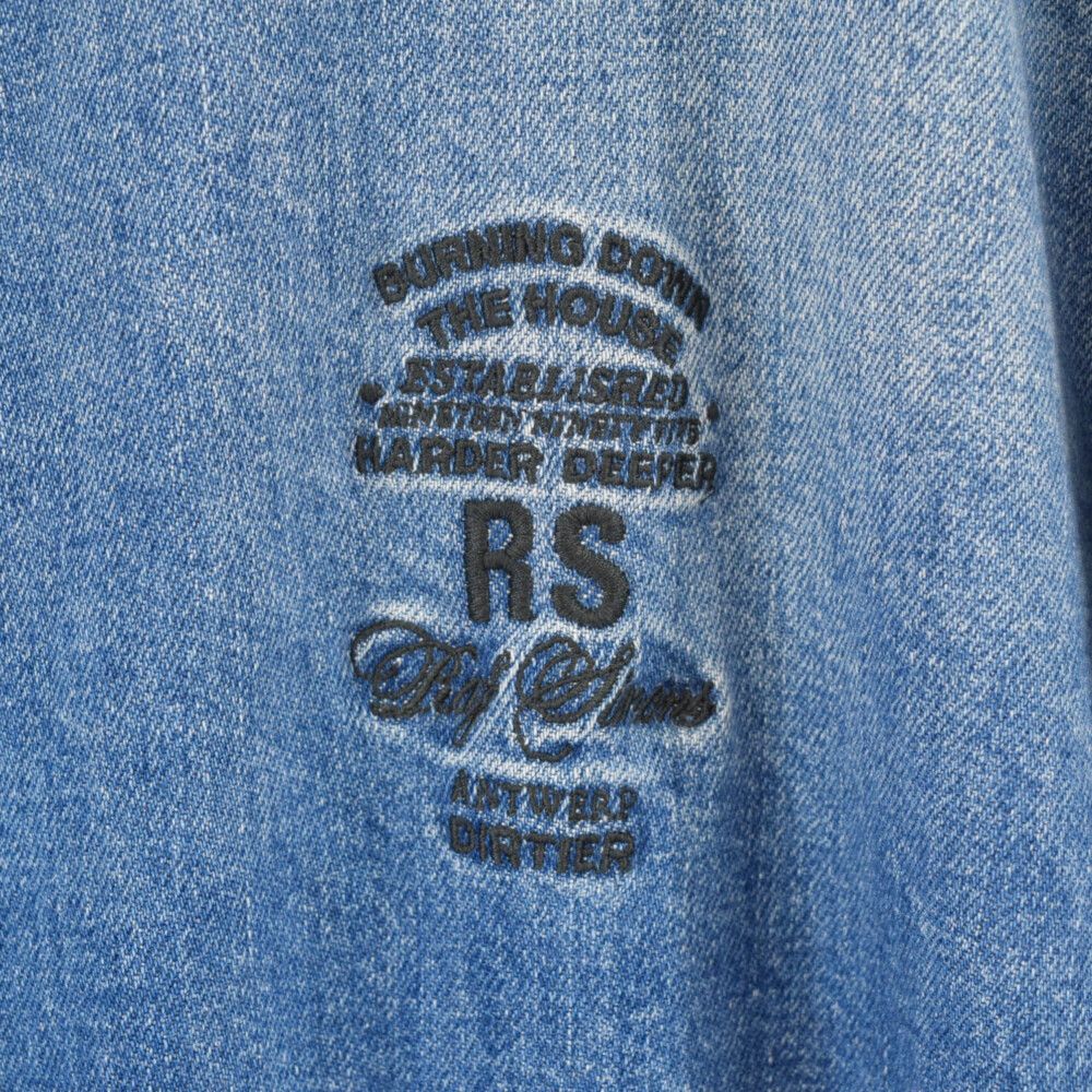 RAF SIMONS (ラフシモンズ) 19AW Big fit denim shirt 192-727B パッチ付き オーバーサイズ  デニムジャケット インディゴブルーデニムジャケット