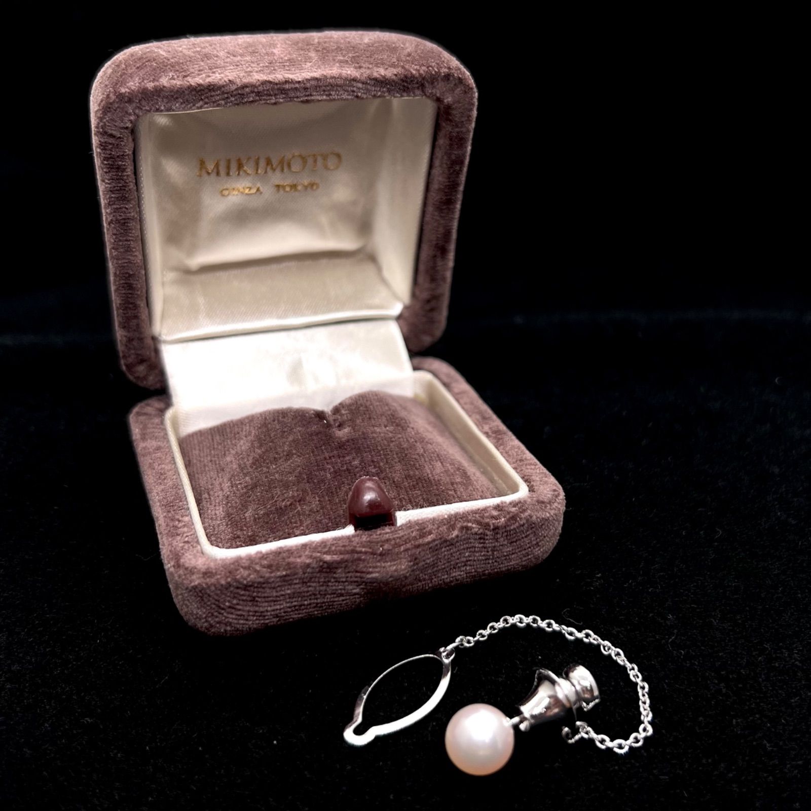 美品✨MIKIMOTO ミキモト　K14  パール　タイピン　ネクタイピン f9605-2.jpg