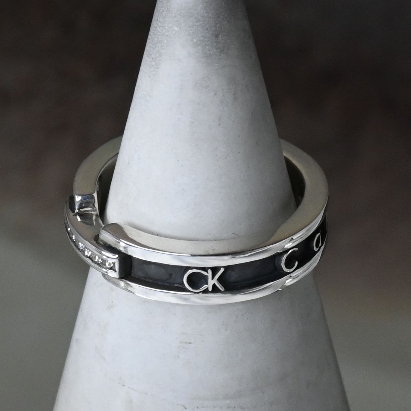 研磨済】Calvin Klein シルバー リング 9号 925 カルバン クライン 