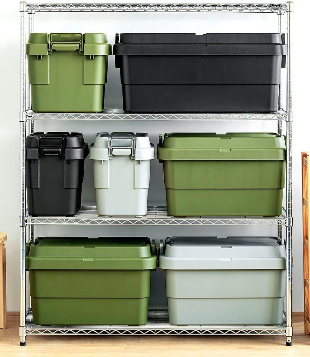 【特価セール】リス(RISU) 収納ボックス トランクカーゴ 50L グリーン 日本製 TC-50S コンテナ ボックス スタッキング 屋外収納 キャンプ 防水