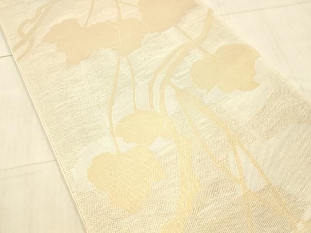 平和屋着物＊夏物 六通柄 京袋帯 唐織 檜扇草花丸文 銀糸