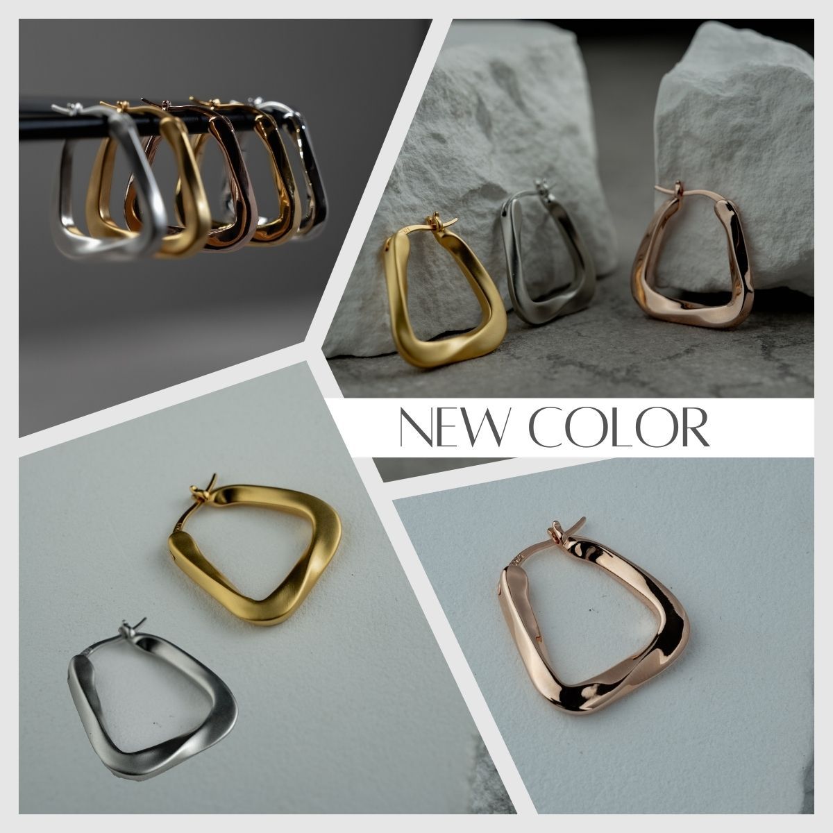 ピアス フープピアス イヤリング 金属アレルギー対応 18Kコーティング 