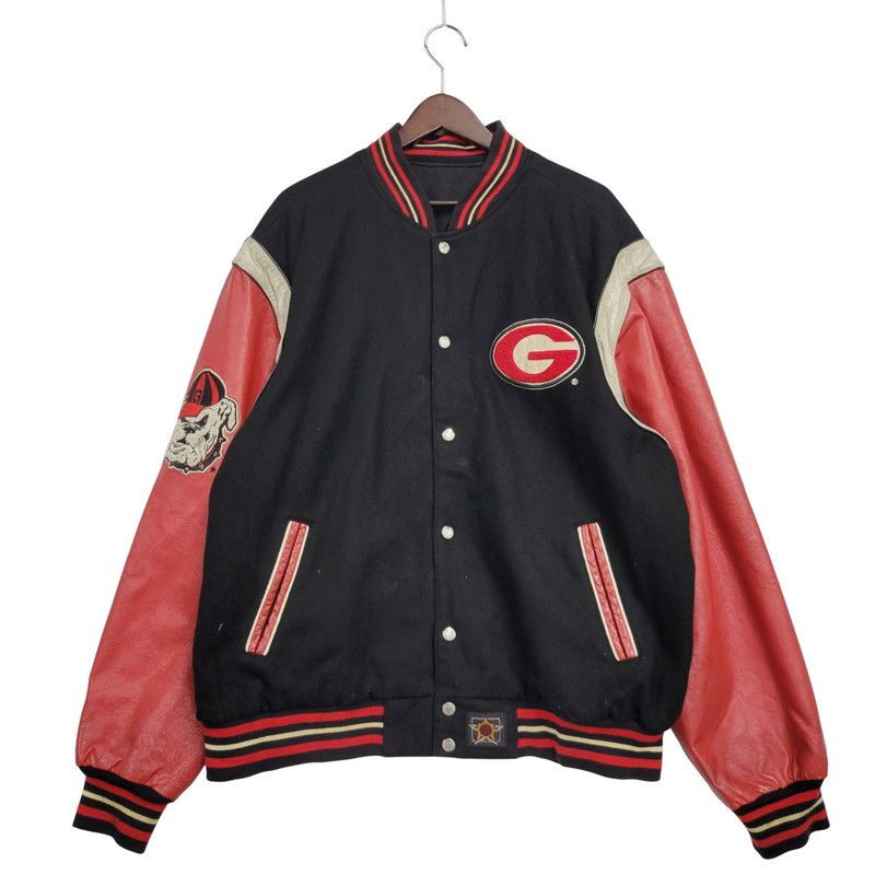 品 JH DESIGN GEORGIA BULLDOGS REVERSIBLE STADIUM JACKET ジョージア ブルドッグズ リバーシブル スタジアムジャケット 韓国製 スタジャン アウター 146-251026-as-09-izu
