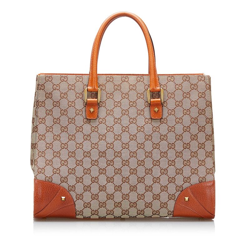 0 GUCCI グッチ トートバッグ - GGキャンバス A4入る レザー GUCCI 