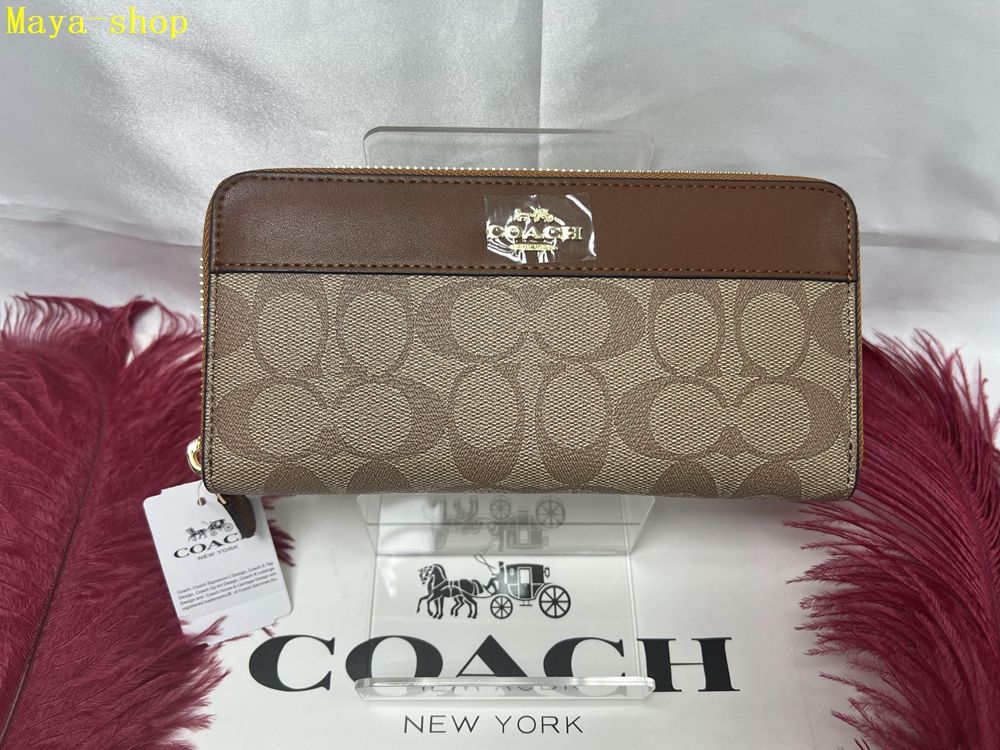 コーチ COACH 長財布 財布  シグネチャー アコーディオン ラウンドファスナー アウトレット 財布 レディース 新生活 年度末 プレゼント  贈り物  長財布 レディース 新品未使用 ブランド ファッション A016 F76873 9