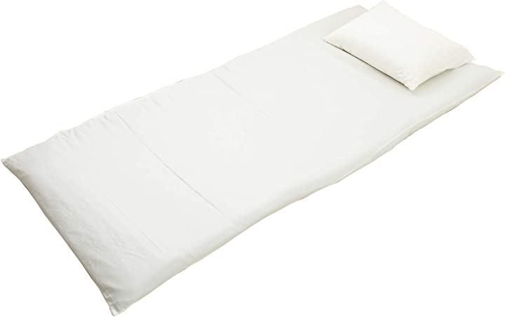 EFFECT 敷き布団カバー 超長綿 敷布団カバー サテン織り ダブル 145 x 215 cm リバーシブル( white)