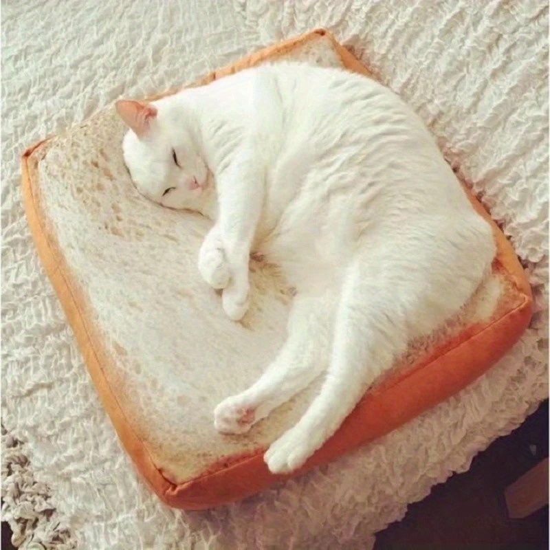 ペットベッド 食パンモチーフ トースト クッション マット スクエア 猫 犬 ペット ペット用品 ペットグッズ 食パン型 ユニーク 面白い 猫用品