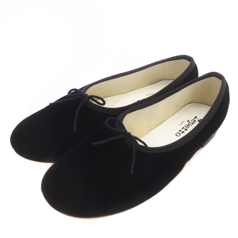 レペット Repetto BEAUTY&YOUTH別注 MANON ベルベットバレエシューズ 黒 ブラック 38 24cm 黒 ブラック /NR  ■OS ■SH