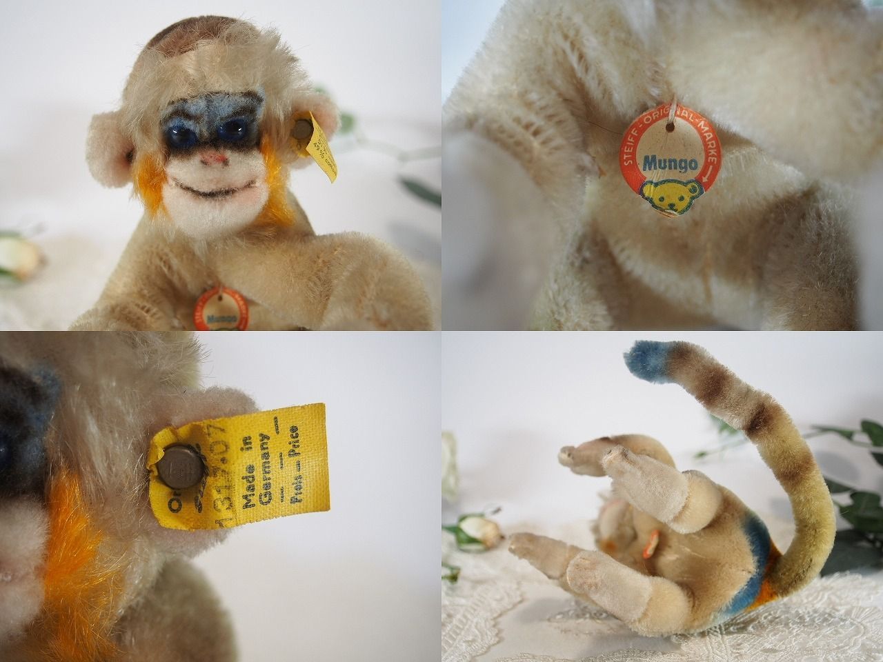 送料無料☆シュタイフ☆Monkey Mungo オールID's完品☆モンキー