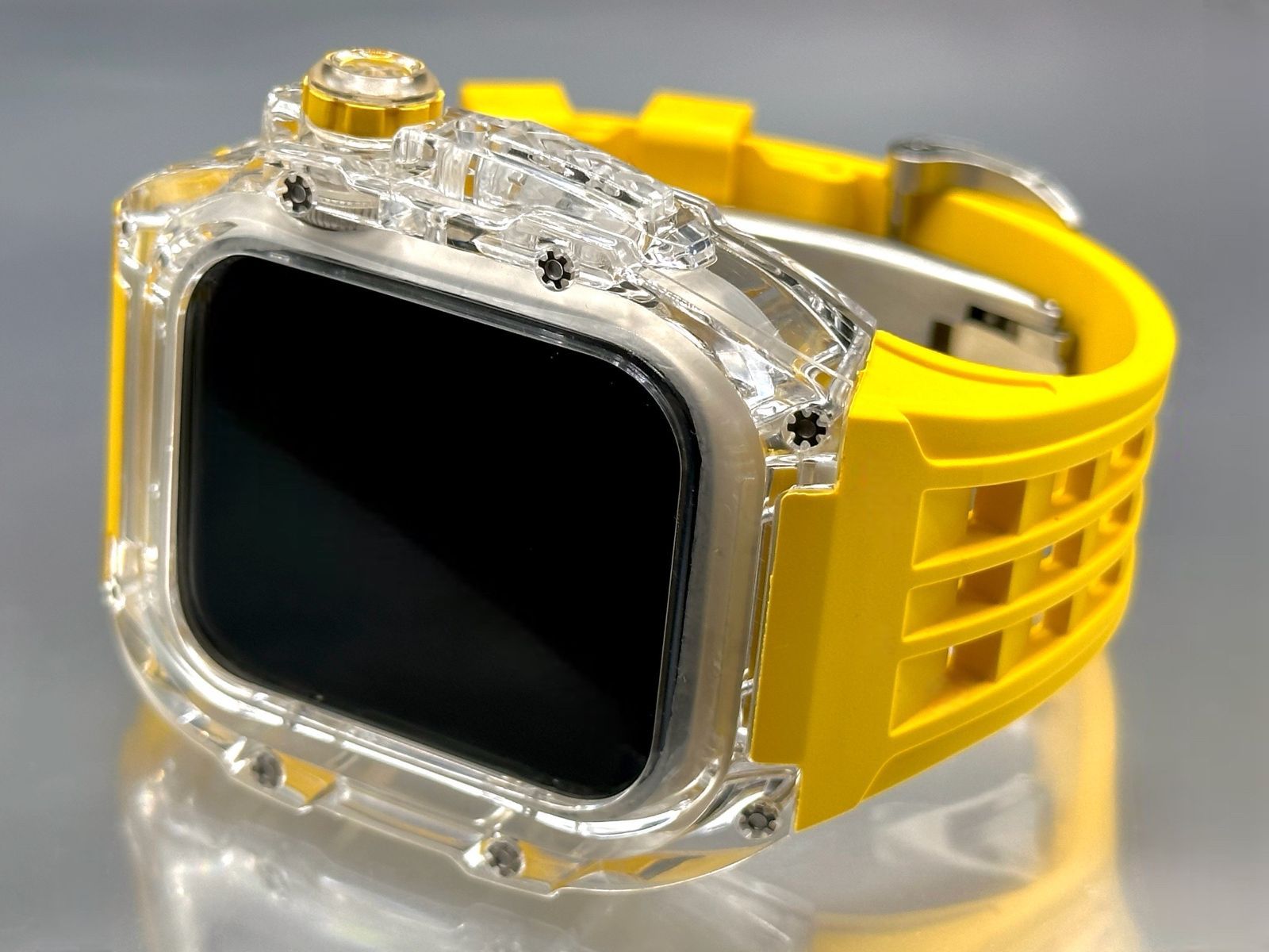 イエロー☆アップルウォッチバンド ラバーベルト カバー Apple Watch 