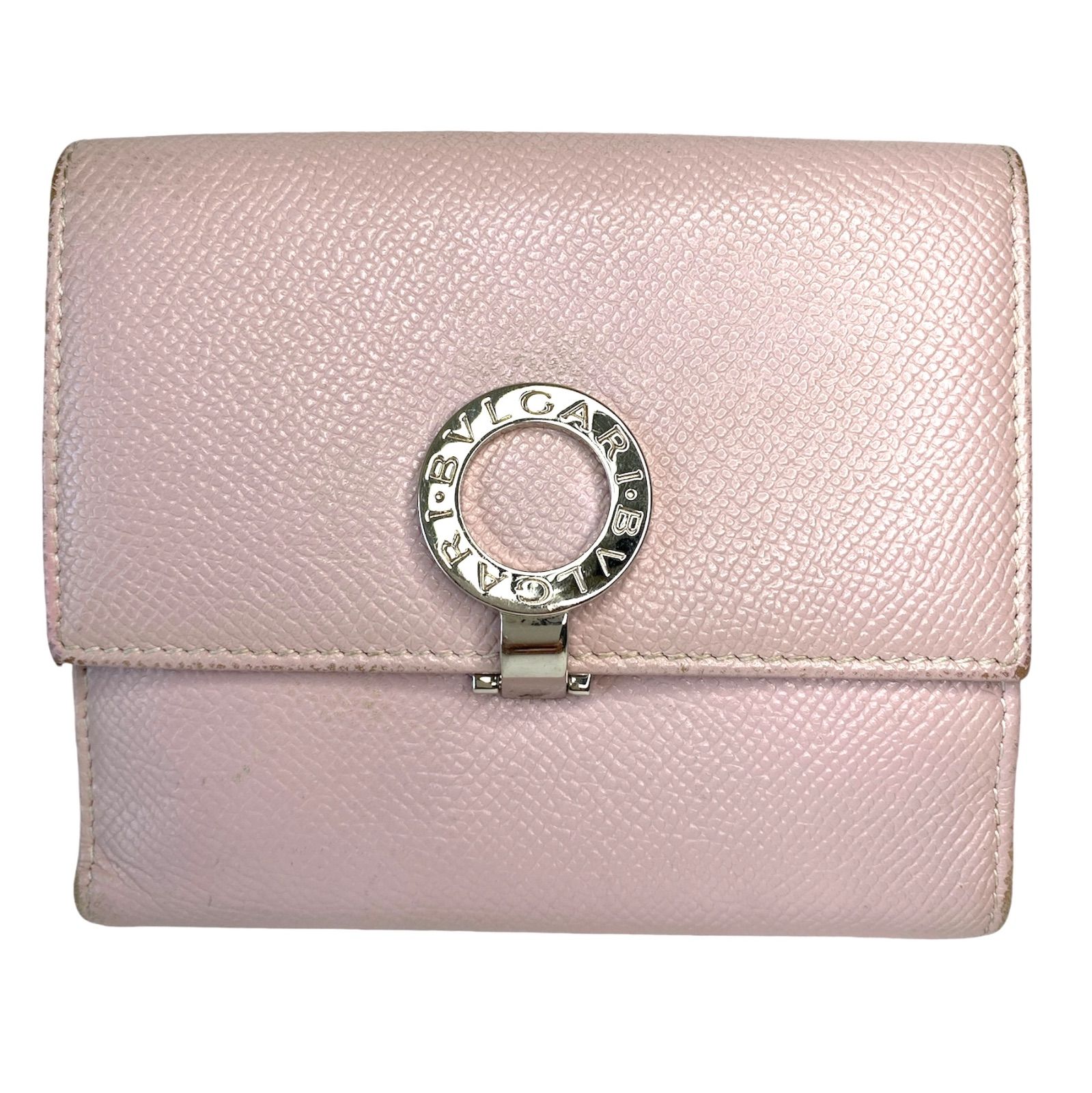 ♦︎美品♦︎BVLGARI パスケース付きWホック折財布 ピンク ブルガリ 1 