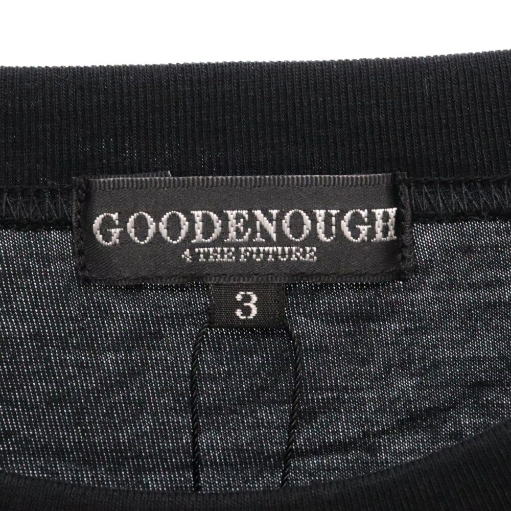 GOODENOUGH (グッドイナフ) ロゴプリント クルーネック ラグランスリーブ 7分丈 カットソー Tシャツ ブラック GE-117001 -  メルカリ