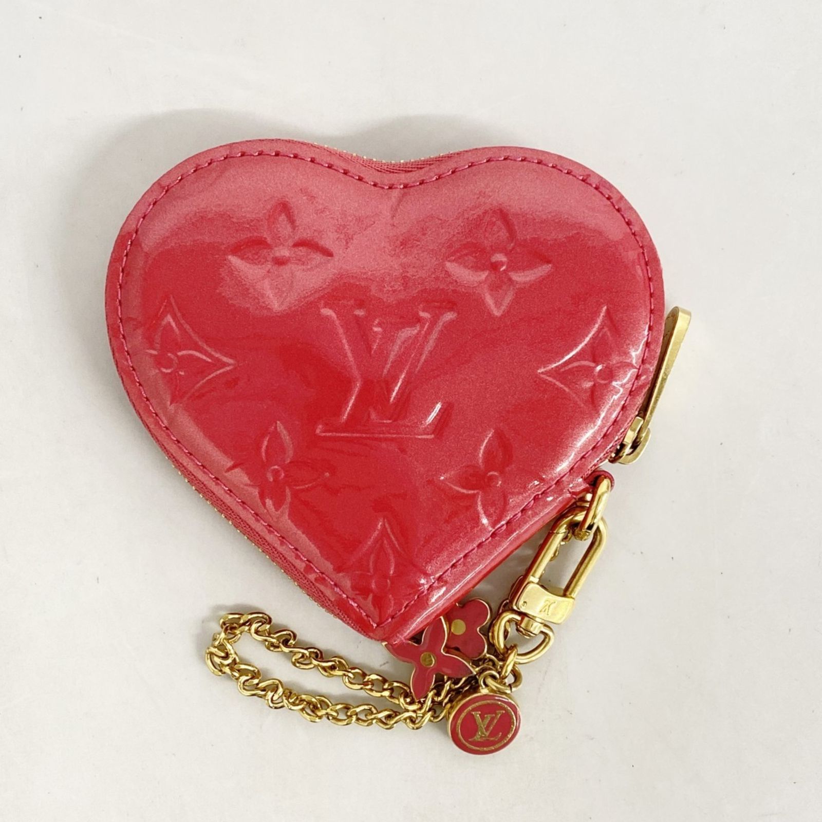 ルイ・ヴィトン ハート型コインケース 赤 値下げ：ルイヴィトン チャーム付きハート型コインケース