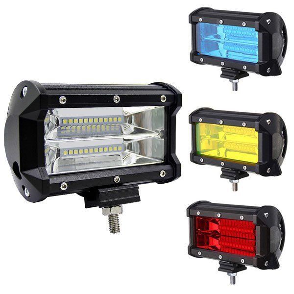 LED ワークライト 72W 5インチ 作業灯 補助灯 投光器 レッド 6600LM 12V/24V 建設機械 SUV トラック ランクル SM72W 4個 新品