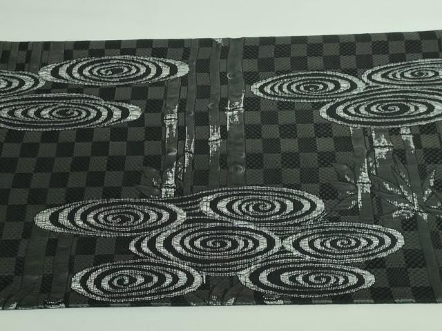 平和屋本店□極上 キモノデザイナー 斉藤上太郎 六通柄袋帯 笹竹 観世  