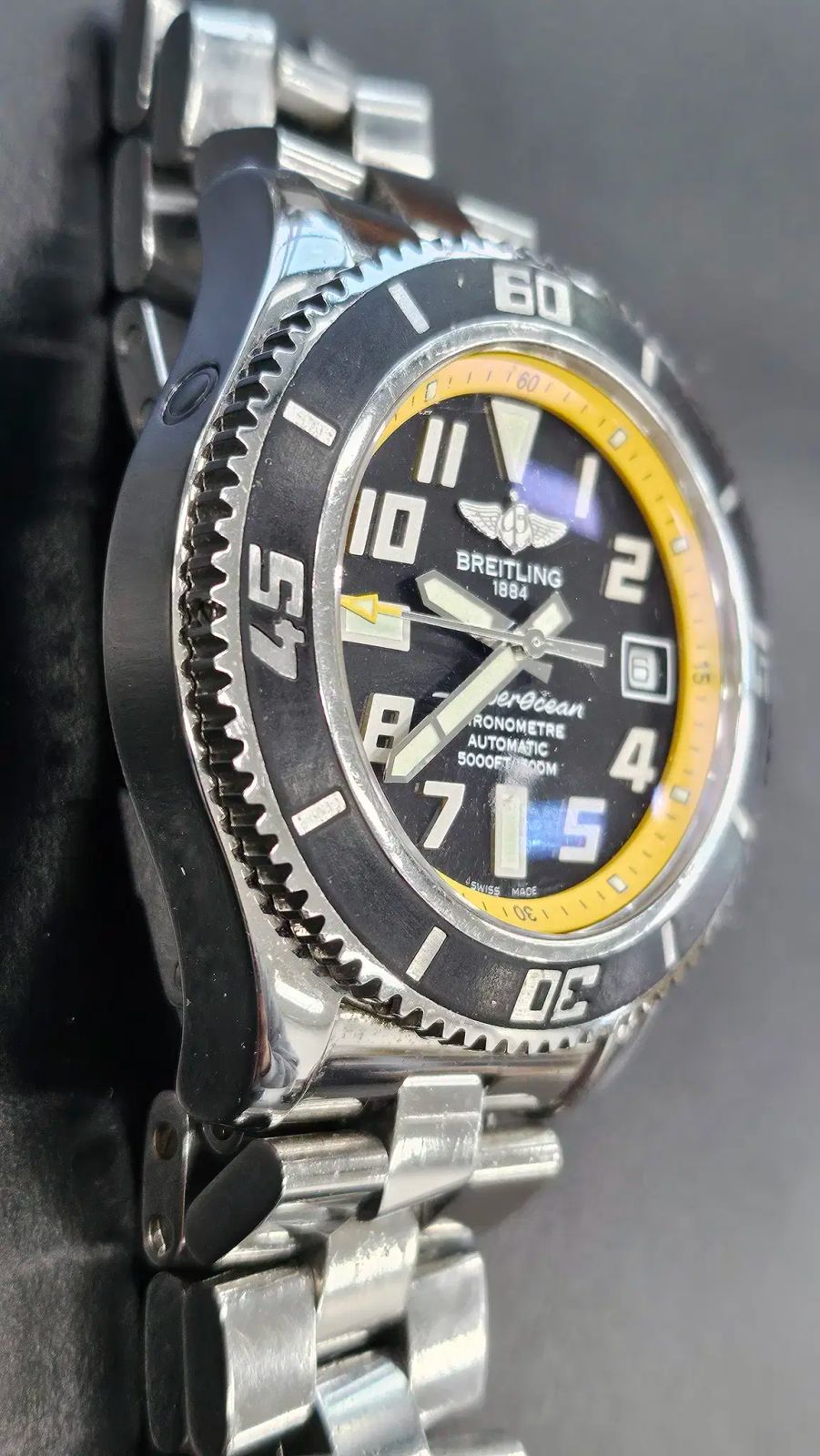 BREITLING ブライトリング A17364 スーパーオーシャン 42mm ステンレスバンド 黄色