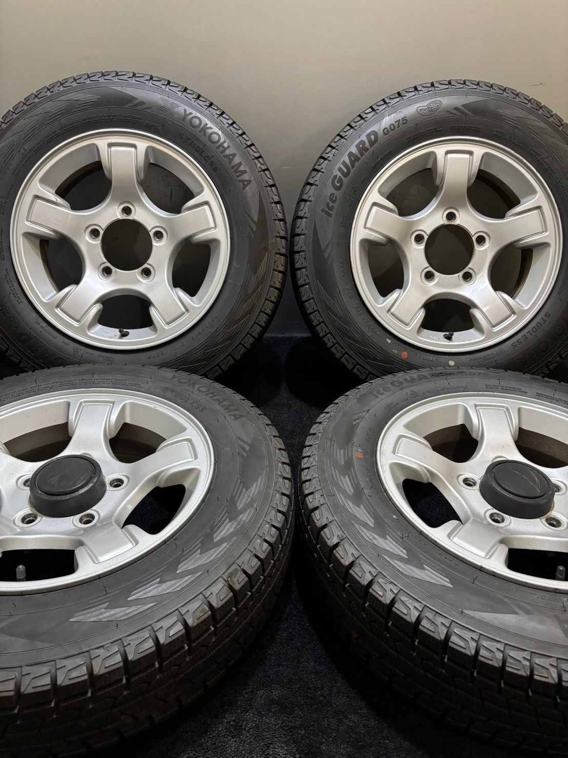 175/80R16 YOKOHAMA/ice GUARD G075 22年製 スズキ ジムニー 純正 16インチ 5.5J +22 139.7 5H スタッドレス 4本 （南4-I454）