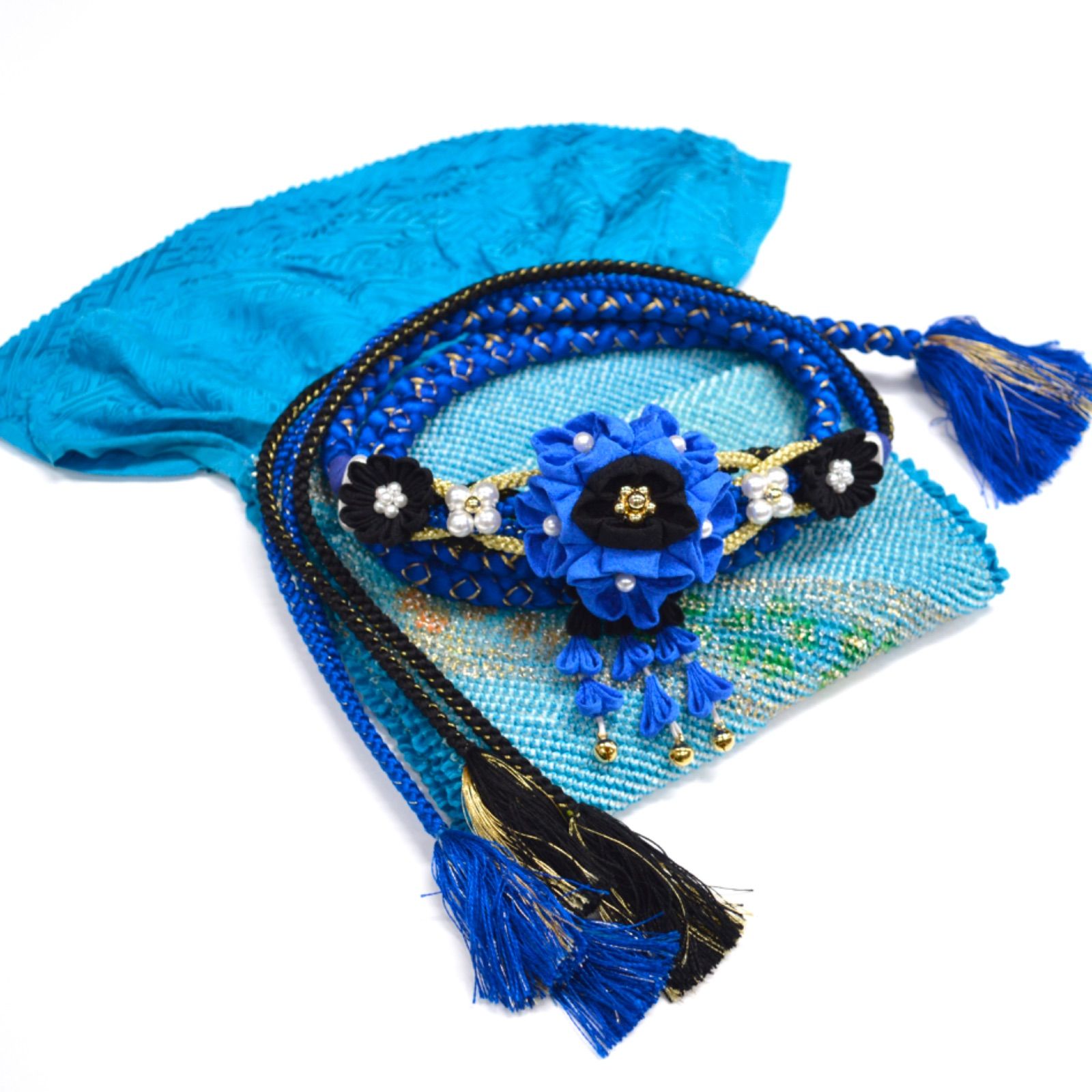 平和屋着物○豪華振袖 型染め 雲取り花鳥文 三越扱い 正絹 逸品