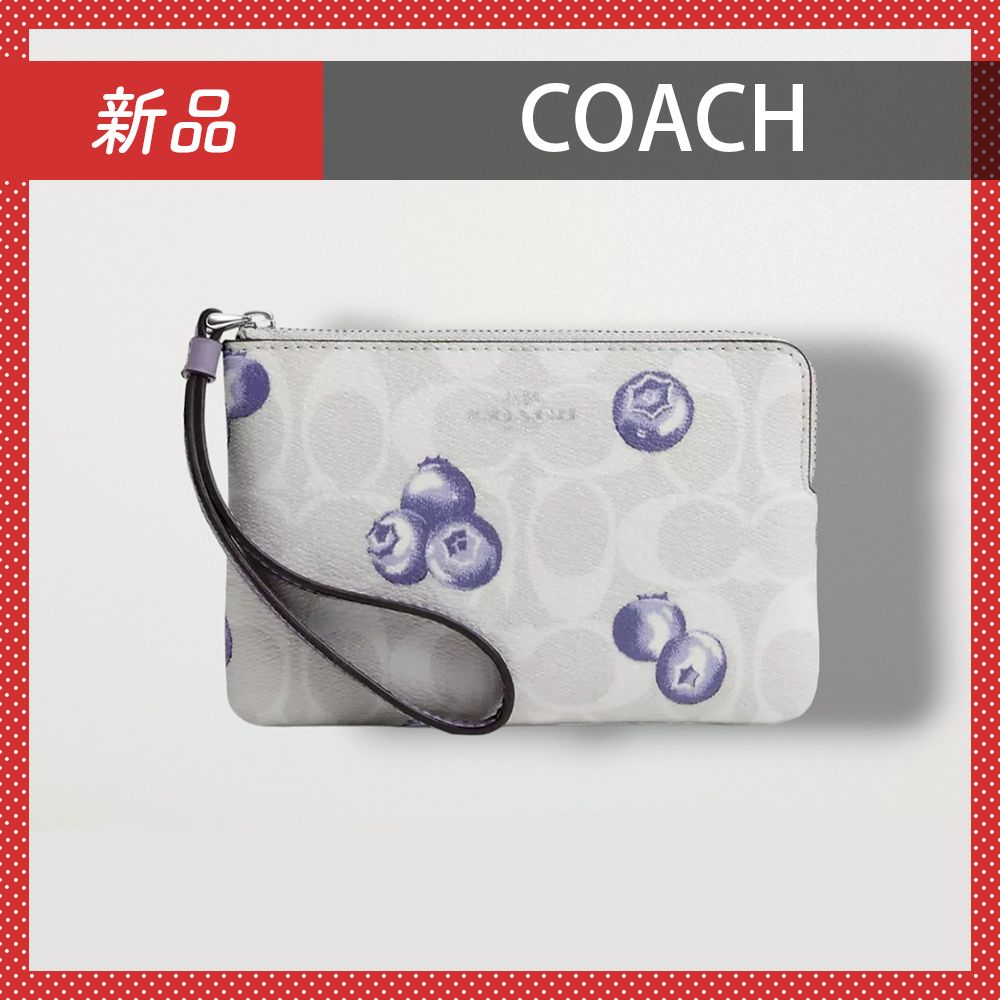 新品】COACH コーナー ジップ リストレット シグネチャー