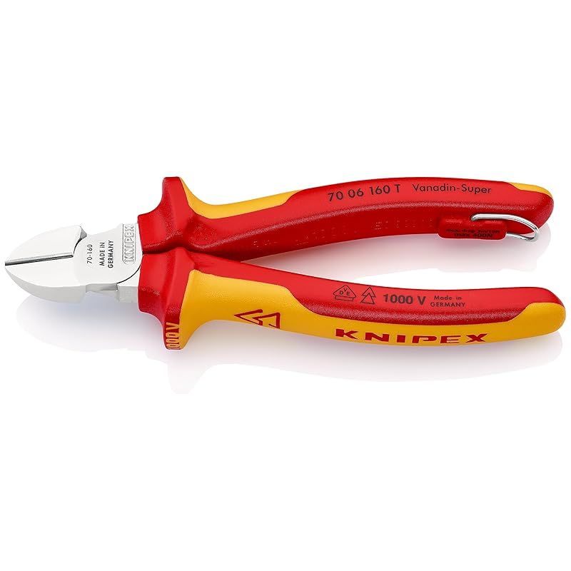 クニペックス KNIPEX ニッパー 7006-160TBK 絶縁斜ニッパー 落下防止 BK 0