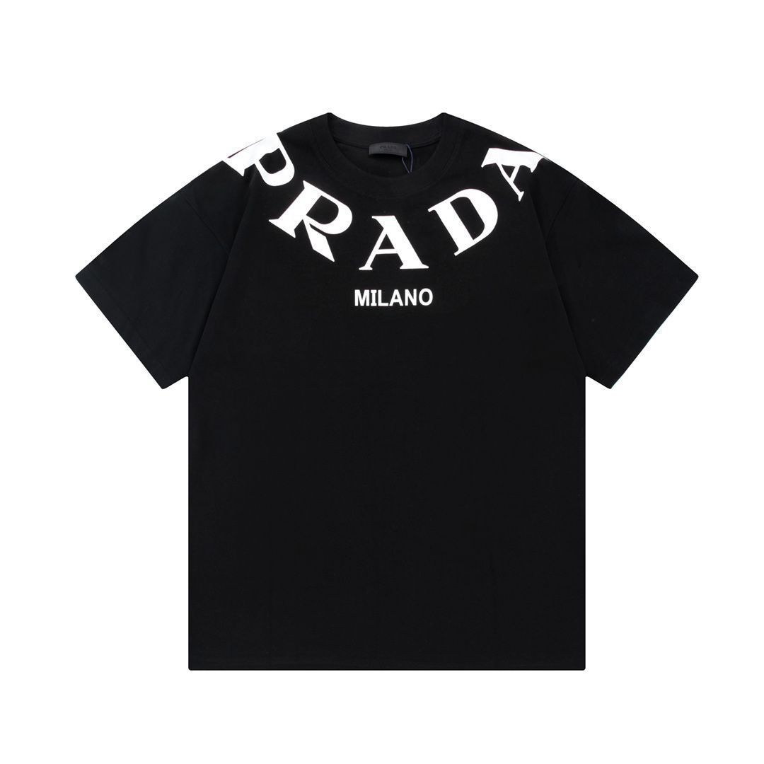 プラダ PRADA ブラック 半袖Tシャツya54