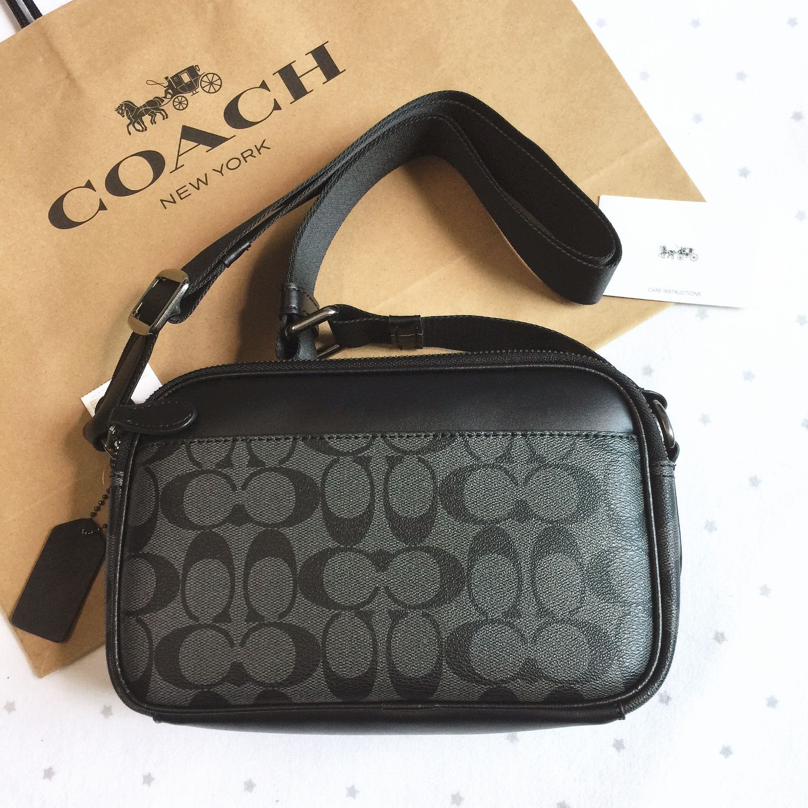 セール中】COACH コーチバッグ C4149 チャコール×ブラック