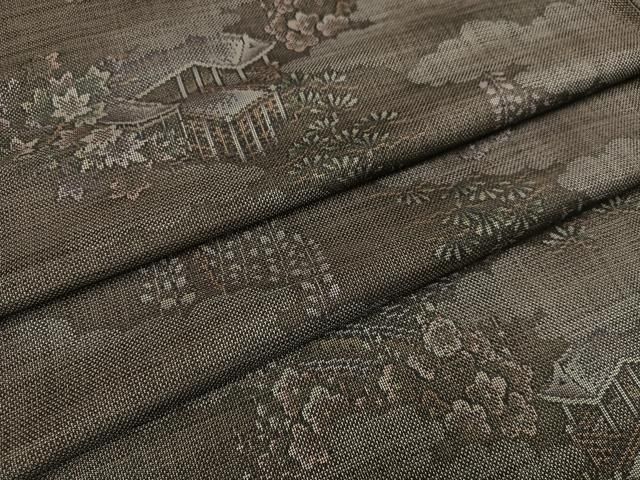 平和屋着物●本場大島紬　9マルキ　松竹梅　草花文　正絹　逸品　AAAW0065ph 平和屋着物○本場大島紬 9マルキ 松竹梅 草花文 正絹 逸品 AAAW0065ph