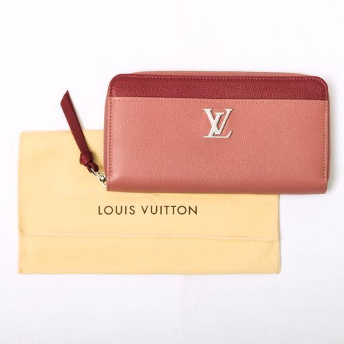 美品】LOUIS VUITTON レッド レザー 長財布 モノグラムエンボス 長財布 