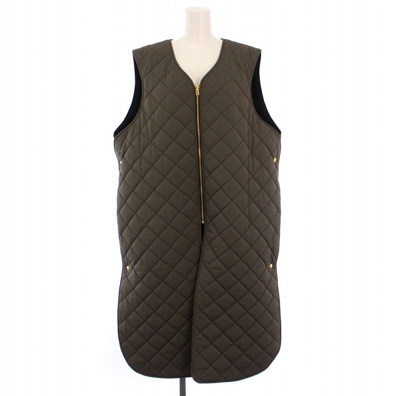 ザ リラクス THE RERACS キルティングロングベスト アウター Vネック ジップアップ F グレー 20FW-REBL-231L-J /BB レディース ザ リラクス THE RERACS キルティングロングベスト アウター V