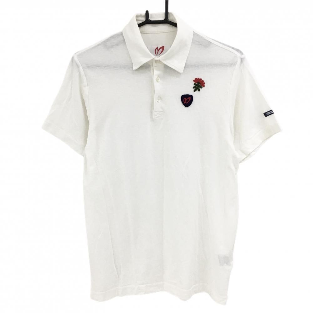 【新品】MASTER BUNNY EDITION ポロシャツ M(4) マスターバニー 半袖ポロシャツ 白 フェルトロゴ メンズ 4(M