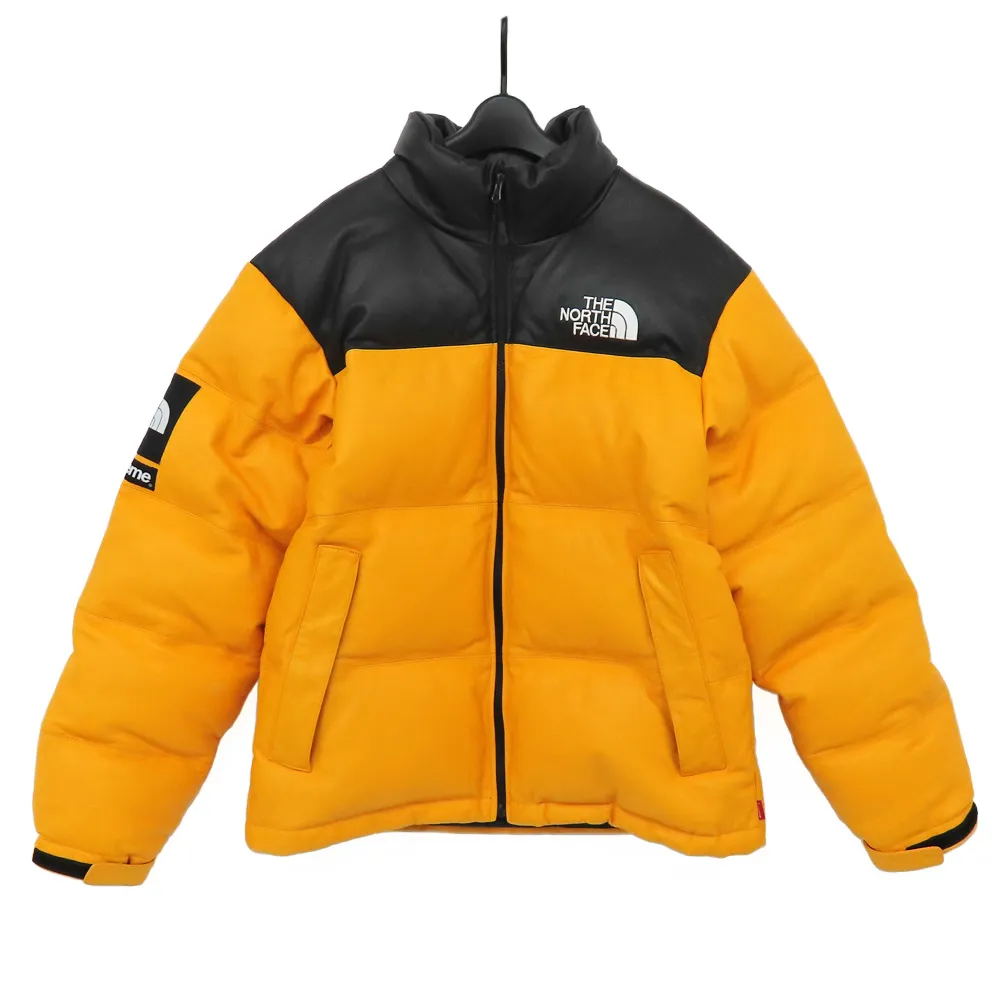 ノースフェイス× Supreme ヌプシオールレザーダウンジャケット Lサイズ シュプリーム SUPREME × ノースフェイス THE NORTH FACE Leather
