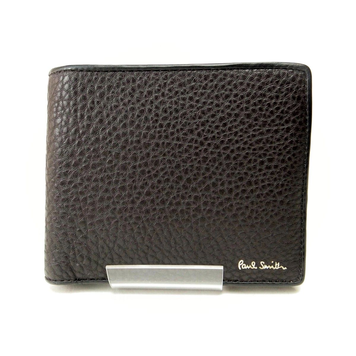 ポールスミス 2つ折り財布小銭入れ付 PSC616 ミニサイズ 黒 質屋出品  