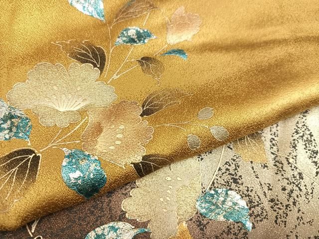 平和屋着物○訪問着 枝花文 暈し染め 金銀彩 正絹 逸品