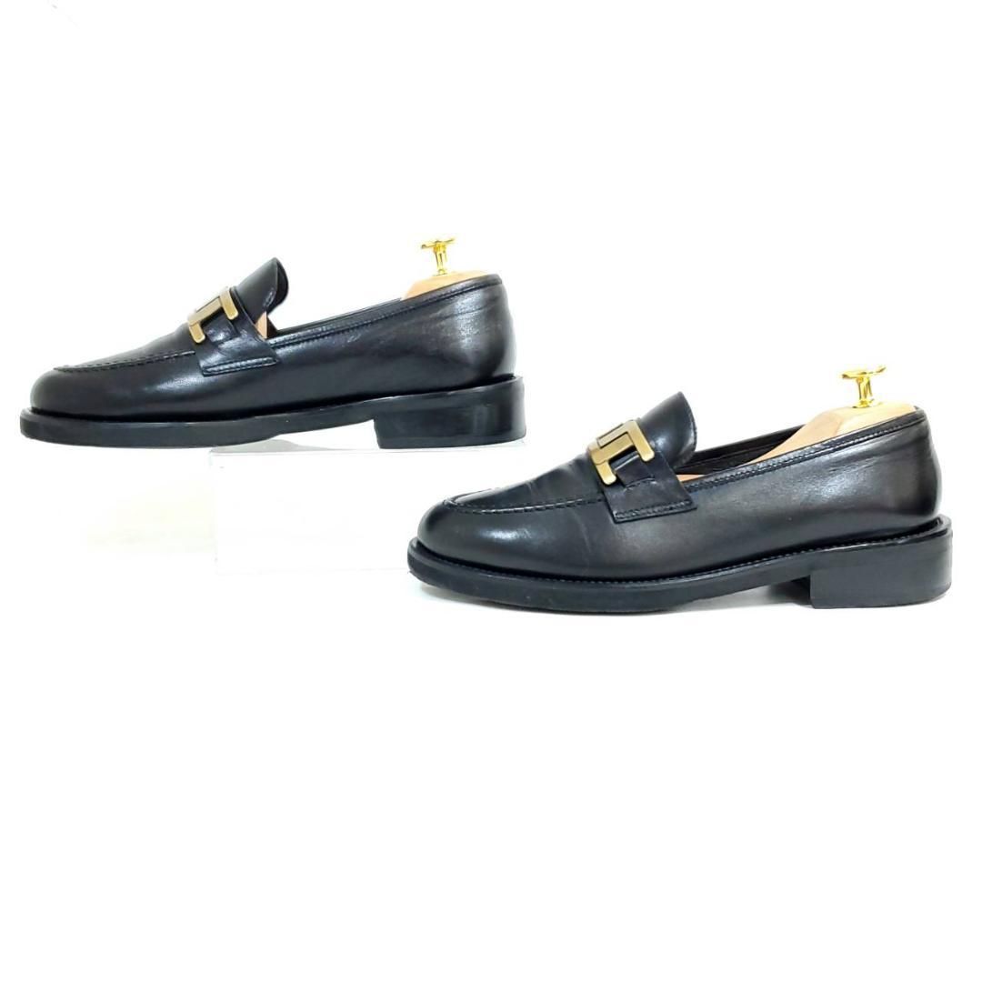 ルカグロッシ　金具　ビット　美品　ガラスレザー　EU36　イタリア製　ブラック ルカグロッシ 金具 ビット 美品 ガラスレザー EU36 イタリア製